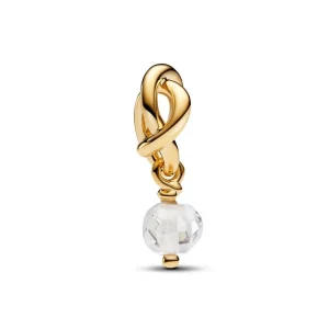 Anhänger*Pandora Charm-Anhänger Zirkonia Ewigkeitskreis April Vergoldet 763462C04