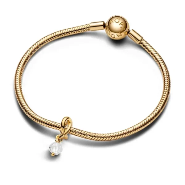 Anhänger*Pandora Charm-Anhänger Zirkonia Ewigkeitskreis April Vergoldet 763462C04