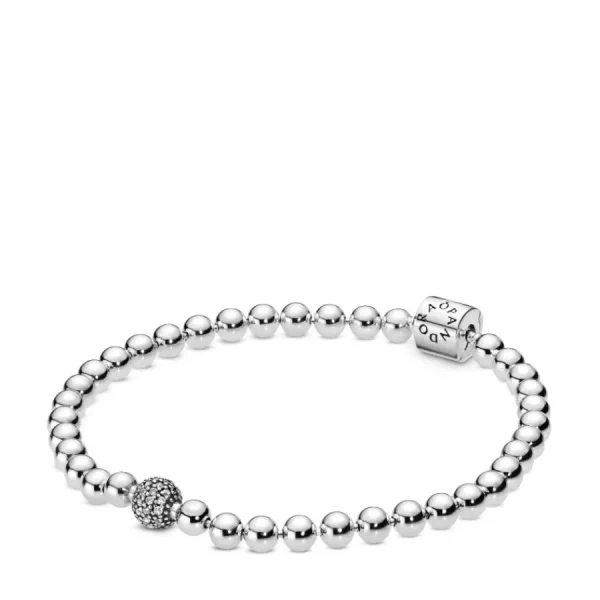 Armbänder & Armreife*Pandora 598342CZ Armband Damen Beads Pavé Weiss Sterling-Silber