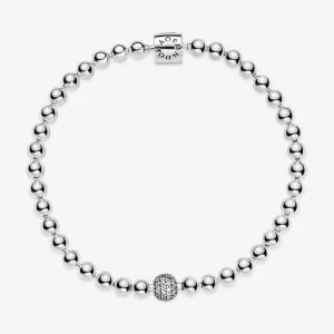 Armbänder & Armreife*Pandora 598342CZ Armband Damen Beads Pavé Weiss Sterling-Silber