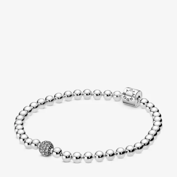 Armbänder & Armreife*Pandora 598342CZ Armband Damen Beads Pavé Weiss Sterling-Silber