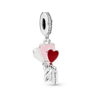 Anhänger*Pandora 798076CZ Charm-Anhänger Heart Balloons Happy Bday Silber
