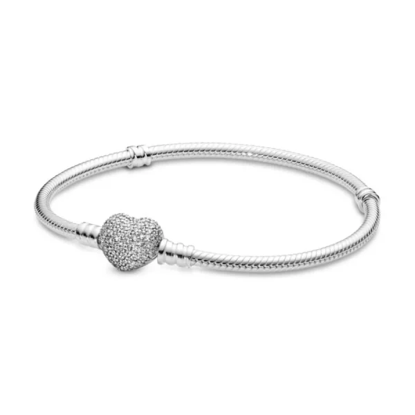 Armbänder & Armreife*Pandora 590727CZ Schlangen-Gliederarmband mit Herz-Verschluss