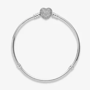 Armbänder & Armreife*Pandora 590727CZ Schlangen-Gliederarmband mit Herz-Verschluss