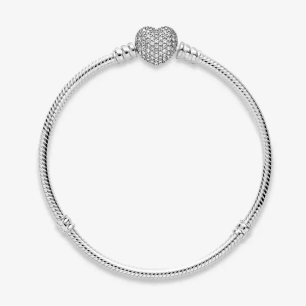 Armbänder & Armreife*Pandora 590727CZ Schlangen-Gliederarmband mit Herz-Verschluss