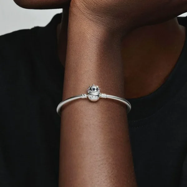 Armbänder & Armreife*Pandora Disney 591683C01 Armreif Damen Beißender Stitch Verschluss Silber