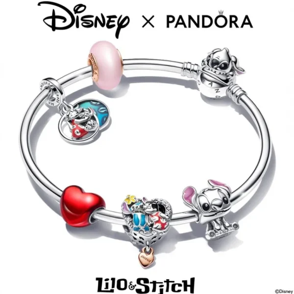 Armbänder & Armreife*Pandora Disney 591683C01 Armreif Damen Beißender Stitch Verschluss Silber