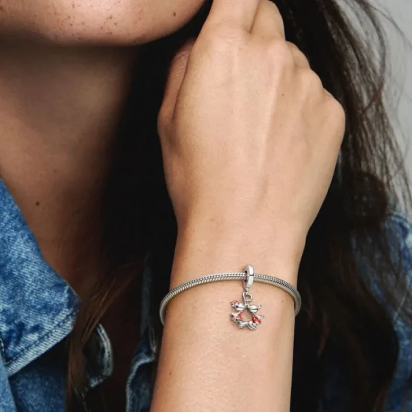 Anhänger*Pandora Disney 790075C01 Charm-Anhänger Micky Maus und Minnie Maus Kuss Silber