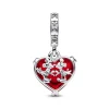Anhänger*Pandora Disney 792522C01 Charm-Anhänger Micky Minnie Maus Kuss Rotes Murano-Glas