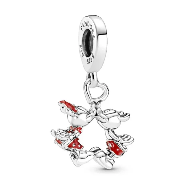 Anhänger*Pandora Disney 790075C01 Charm-Anhänger Micky Maus und Minnie Maus Kuss Silber