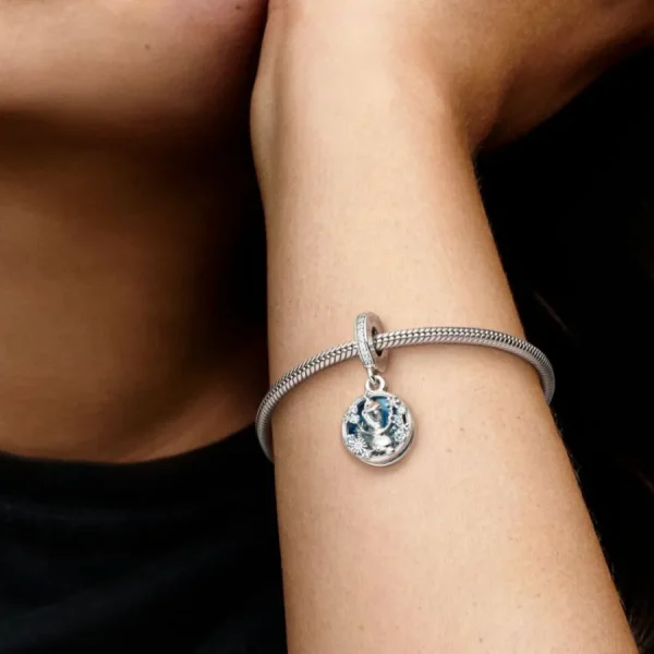 Anhänger*Pandora Disney 799638C01 Charm-Anhänger Frozen Schneemann Olaf Doppelter Silber