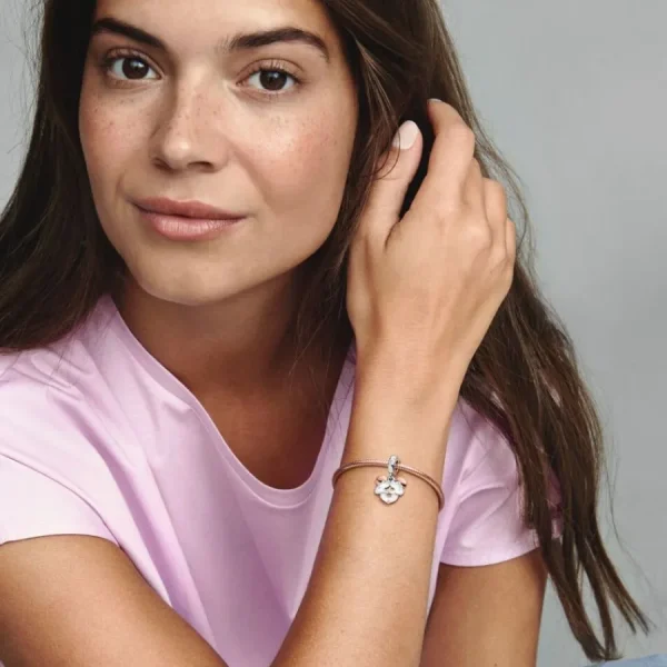Anhänger*Pandora Disney 780112C01 Charm-Anhänger Micky Maus Silber 14k Rosé Vergoldet