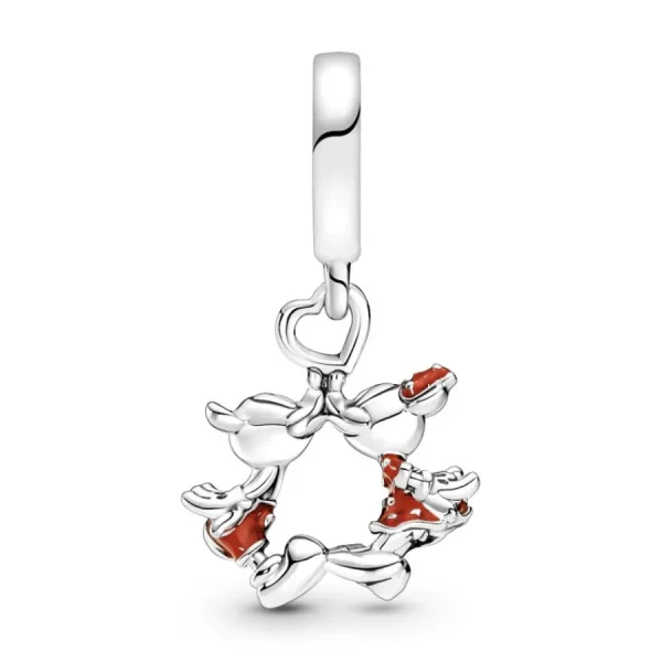 Anhänger*Pandora Disney 790075C01 Charm-Anhänger Micky Maus und Minnie Maus Kuss Silber