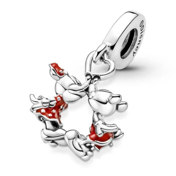 Anhänger*Pandora Disney 790075C01 Charm-Anhänger Micky Maus und Minnie Maus Kuss Silber