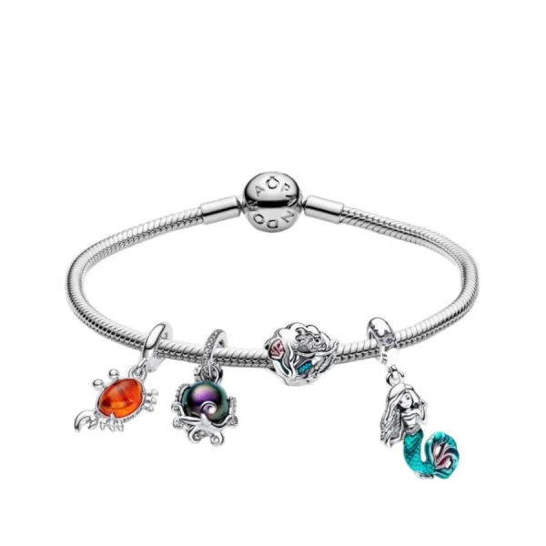 Anhänger*Pandora Disney 792694C01 Charm-Anhänger Arielle Meerjungfrau Sebastian Silber