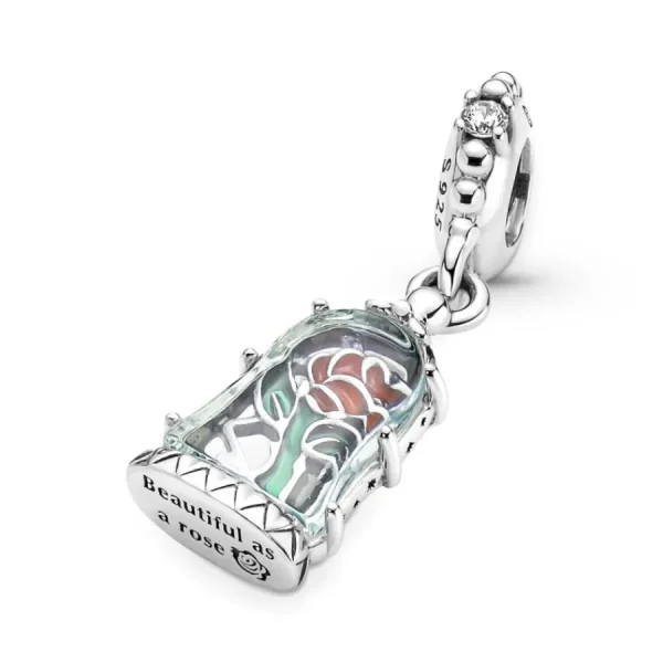Anhänger*Pandora Disney 790024C01 Charm-Anhänger Die Schöne & das Biest Verzauberte Rose