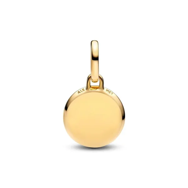 Anhänger*Pandora Me Mini-Medaillon-Charm Grün Gravierbar Vergoldet 763389C01