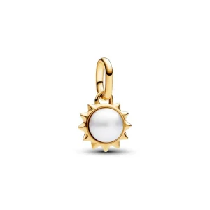 Anhänger*Pandora Me 763035C01 Mini-Charm-Anhänger Süßwasserzuchtperle Sonne Vergoldet