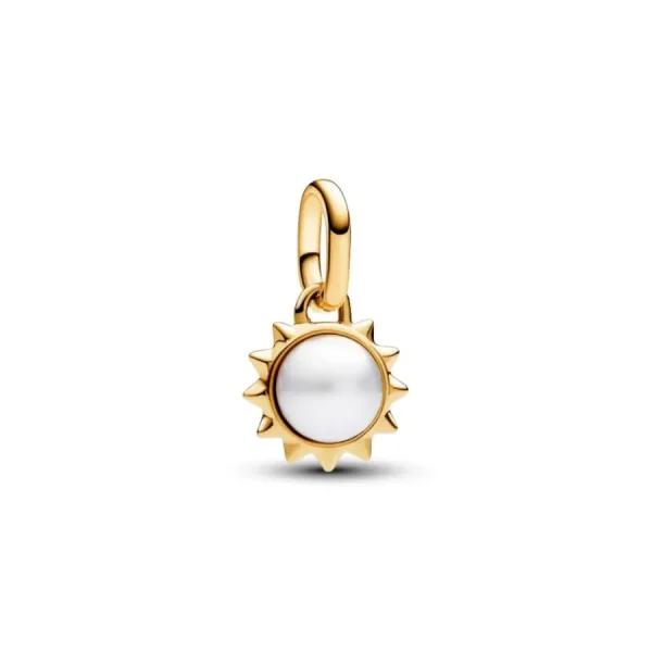 Anhänger*Pandora Me 763035C01 Mini-Charm-Anhänger Süßwasserzuchtperle Sonne Vergoldet