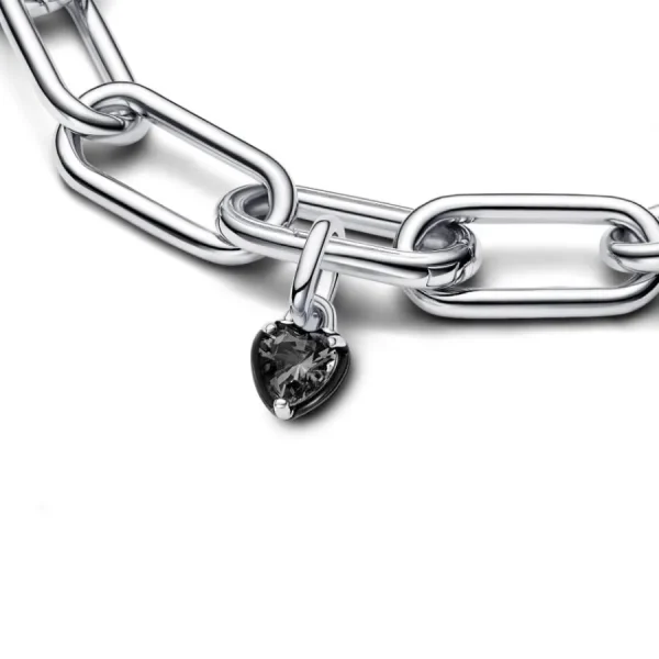Anhänger*Pandora Me 793042C01 Mini-Charm-Anhänger Schwarzes Chakra Herz Kristall Silber