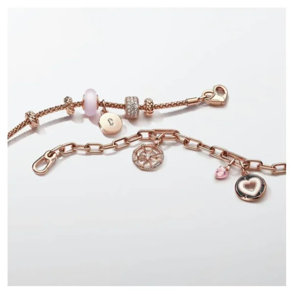 Anhänger*Pandora Me 783042C01 Mini-Charm-Anhänger Rosafarbenes Chakra-Herz Rosévergoldet