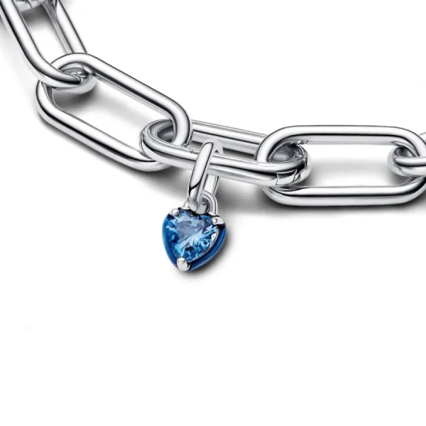 Anhänger*Pandora Me 793042C02 Mini-Charm-Anhänger Damen Blaues Chakra-Herz Sterlingsilber