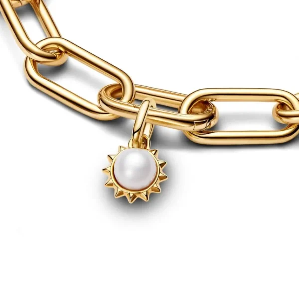Anhänger*Pandora Me 763035C01 Mini-Charm-Anhänger Süßwasserzuchtperle Sonne Vergoldet