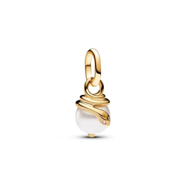 Anhänger*Pandora Me Mini-Charm-Anhänger Schlange Perlmutt Vergoldet 763375C01