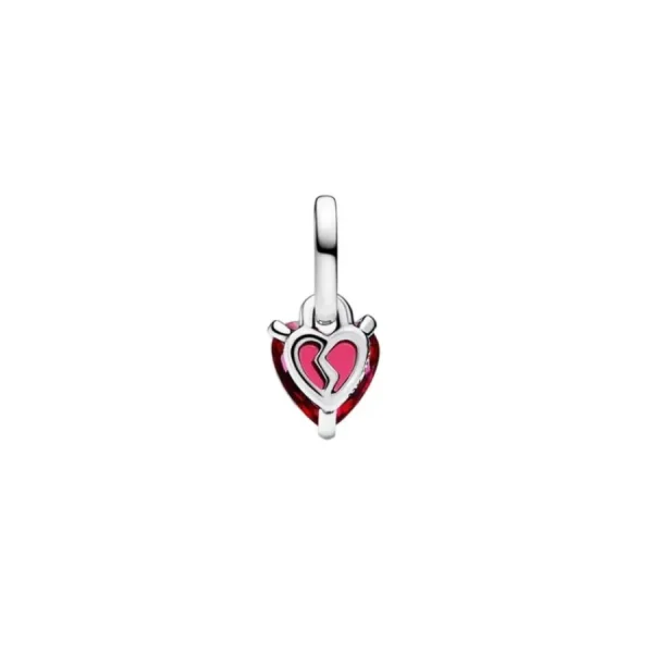 Anhänger*Pandora Me Mini-Charm-Anhänger Gebrochenes Herz Rot Sterling-Silber 793450C01