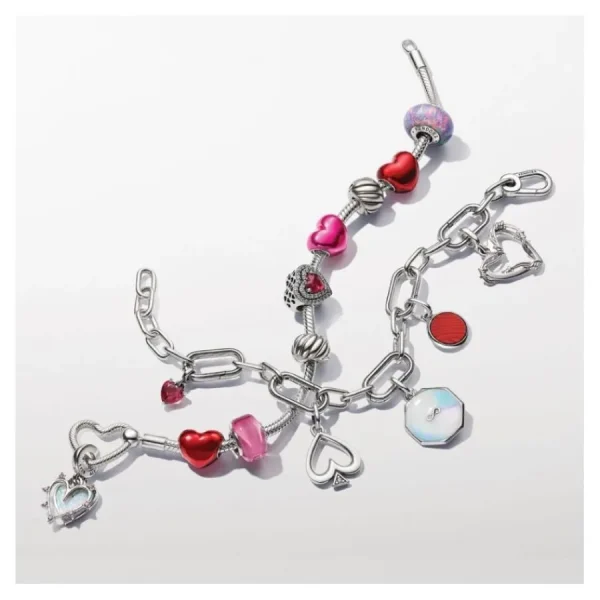 Anhänger*Pandora Me Mini-Charm-Anhänger Gebrochenes Herz Rot Sterling-Silber 793450C01