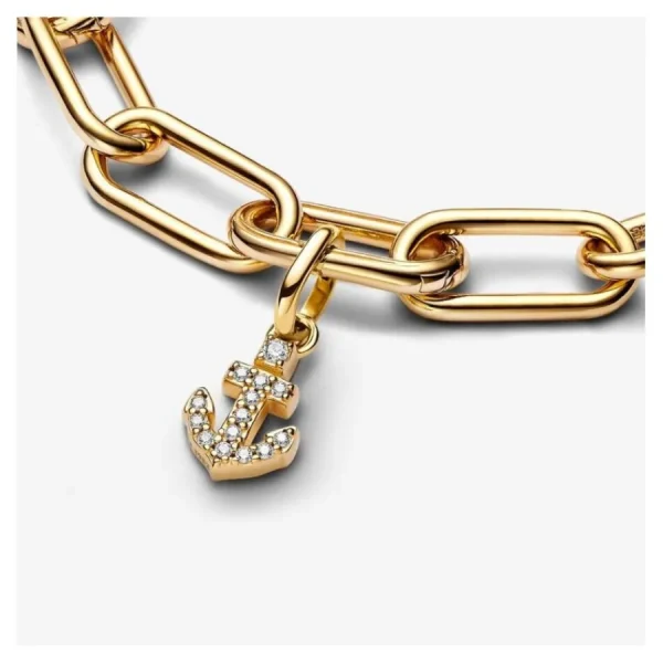 Anhänger*Pandora Me Mini-Charm-Anhänger Damen Anker Zirkon Vergoldet 763369C01
