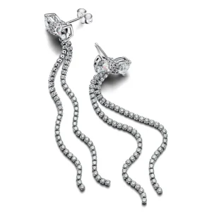 Ohrschmuck*Pandora Ohrringe Damen Tropfen Pavé-Schleife Zirkonia Silber 293544C01