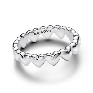 Ringe*Pandora Ring Damen Reihe von Herzen Sterling-Silber 193427C00