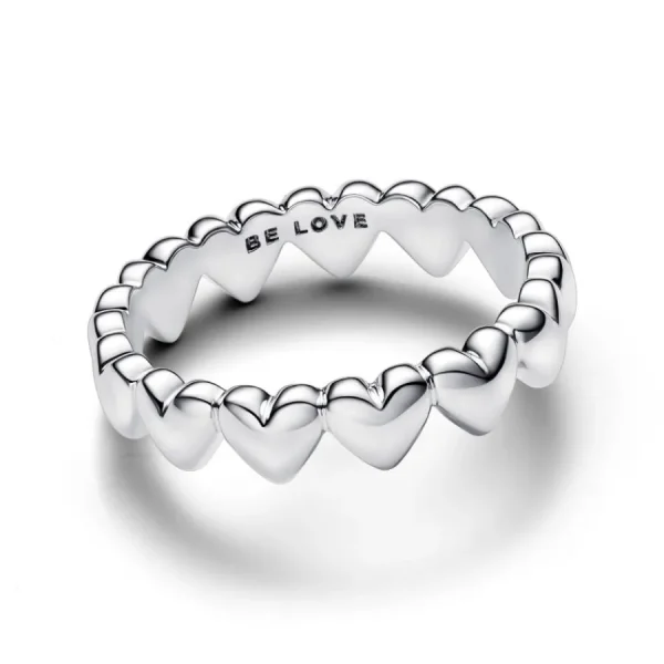 Ringe*Pandora Ring Damen Reihe von Herzen Sterling-Silber 193427C00