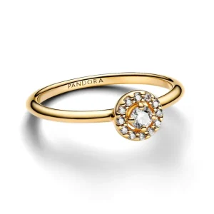 Ringe*Pandora Ring Damen Runder Pavé-Strahlenkranz Vergoldet 163554C01