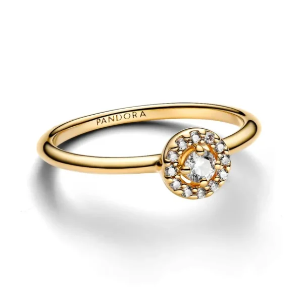 Ringe*Pandora Ring Damen Runder Pavé-Strahlenkranz Vergoldet 163554C01