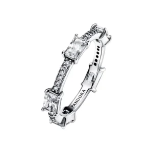 Ringe*Pandora Ring Rechteckige Steine Pavé Funkelnd Silber 192397C01