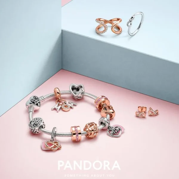 Armbänder & Armreife*Pandora Rose 580719 Schlangen-Gliederarmband mit Herz-Verschluss