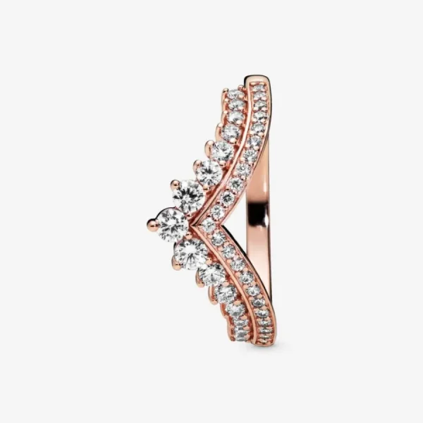 Ringe*Pandora Rose 187736CZ Ring Damen Princess Wishbone 14 Karat