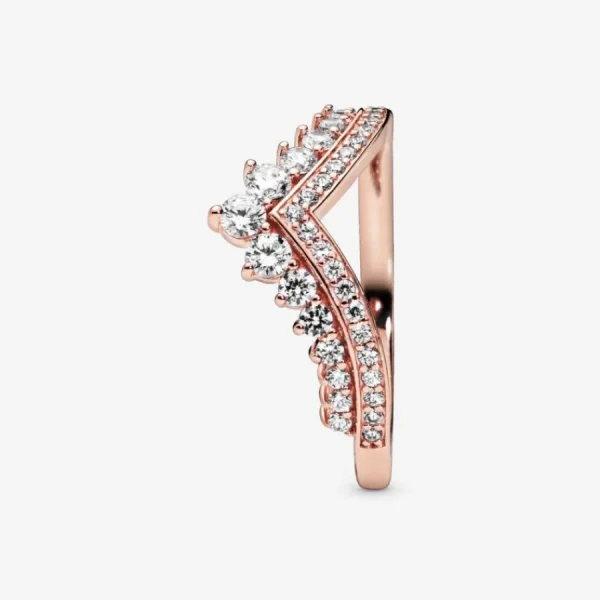 Ringe*Pandora Rose 187736CZ Ring Damen Princess Wishbone 14 Karat