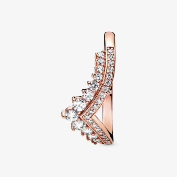 Ringe*Pandora Rose 187736CZ Ring Damen Princess Wishbone 14 Karat