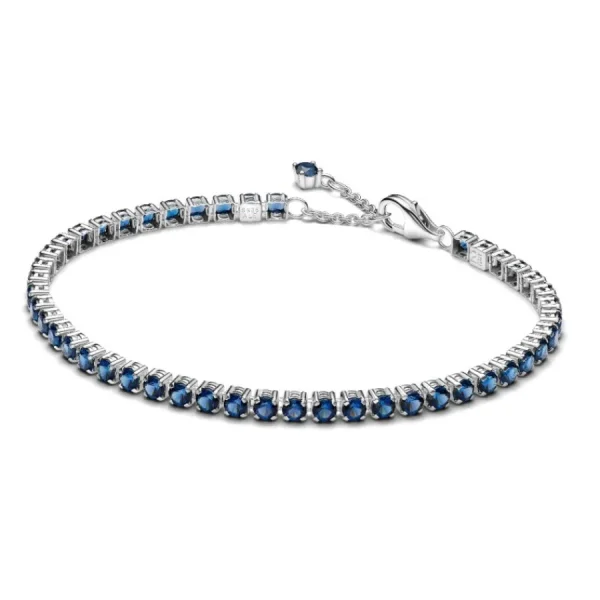 Armbänder & Armreife*Pandora Tennisarmband Damen Funkelnde Blaue Kristalle Silber 591469C02