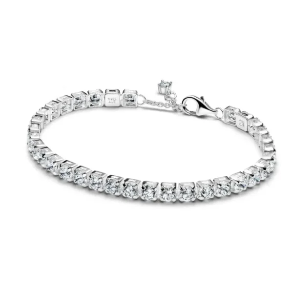 Armbänder & Armreife*Pandora Tennisarmband Damen Funkelnde Zirkonia Weiss Silber 593539C01