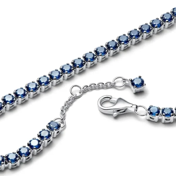 Armbänder & Armreife*Pandora Tennisarmband Damen Funkelnde Blaue Kristalle Silber 591469C02