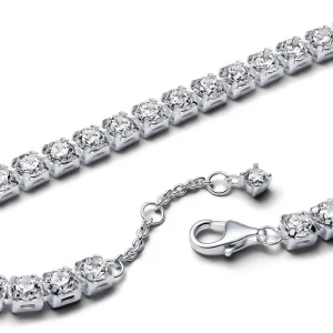 Armbänder & Armreife*Pandora Tennisarmband Damen Funkelnde Zirkonia Weiss Silber 593539C01