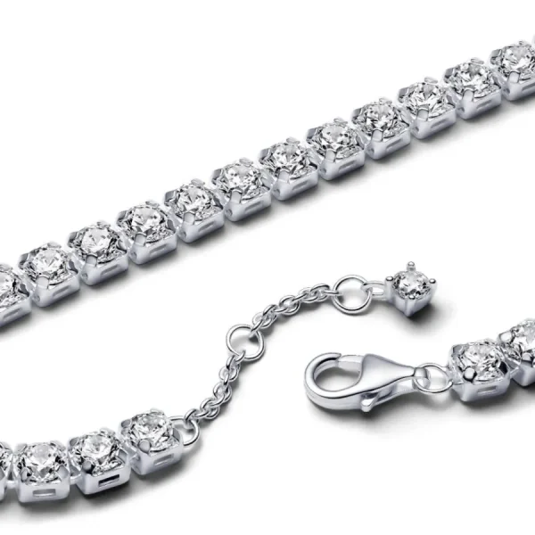 Armbänder & Armreife*Pandora Tennisarmband Damen Funkelnde Zirkonia Weiss Silber 593539C01