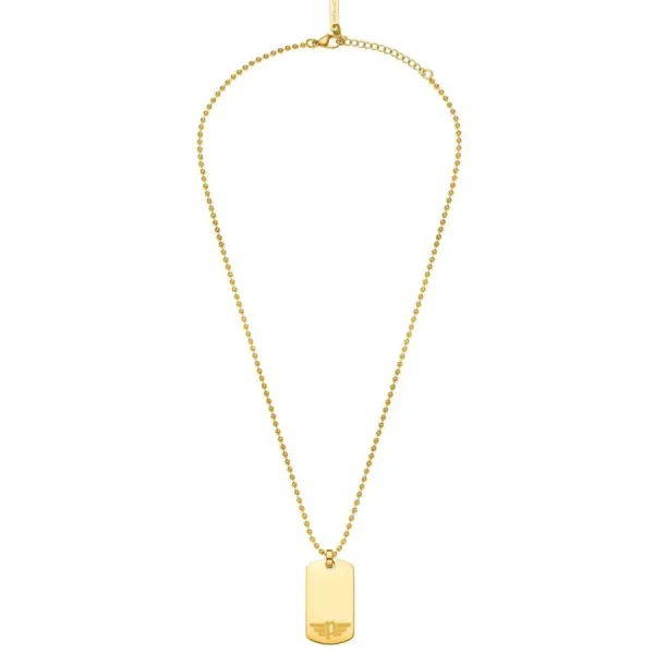 Halsketten*Police PEAGN0009402 Halskette mit Anhänger Herren Icarus II Edelstahl Gold-Ton