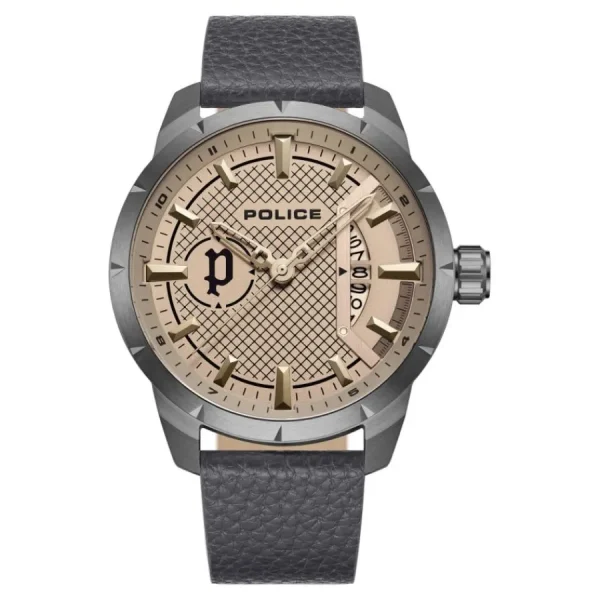 Herren Designer Uhren*Police PEWJB2226903 Herren-Uhr Neist Analog Quarz Leder-Armband