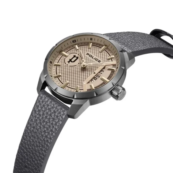 Herren Designer Uhren*Police PEWJB2226903 Herren-Uhr Neist Analog Quarz Leder-Armband