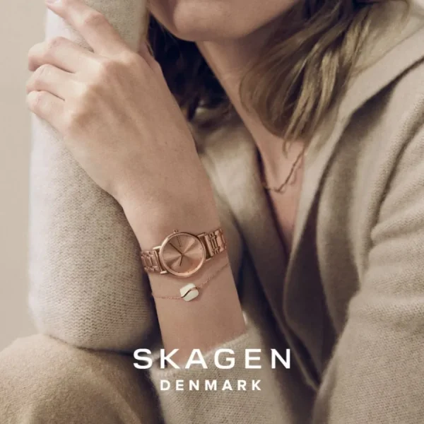 Damen Designer Uhren*Skagen Damen-Uhr Signatur Sport Lille Analog Quarz Edelstahl-Band SKW3134